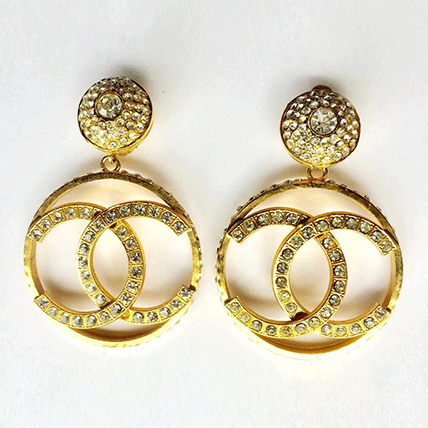 Chanel Rhinestone Big CC Earrings - Dresses 4 Hire