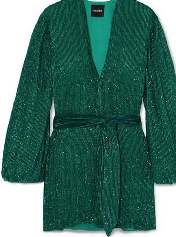Retrofete Gabrielle Robe Dress Emerald - Dresses 4 Hire