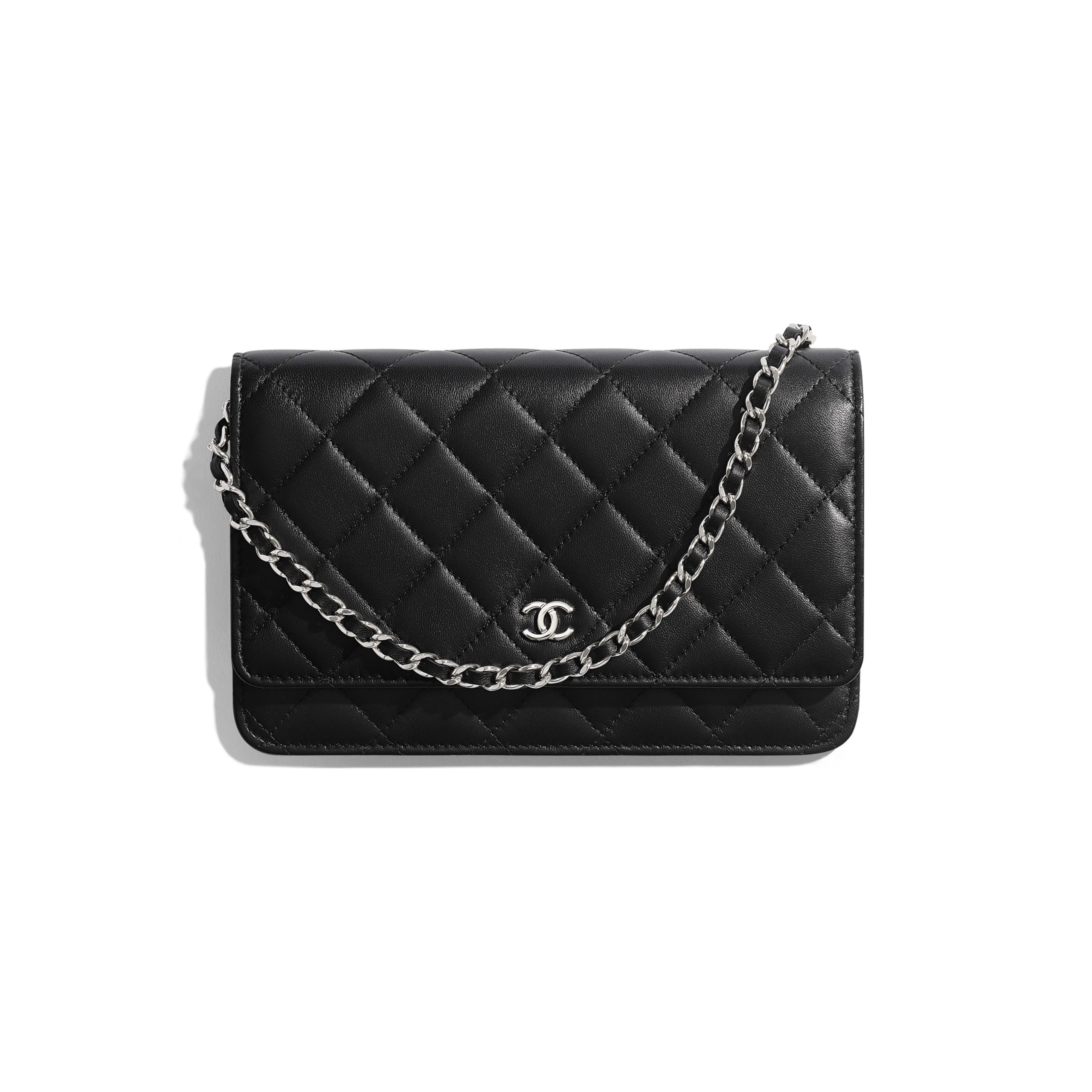 Chanel Wallet On Chain Black & Silver Bag - Dresses 4 Hire