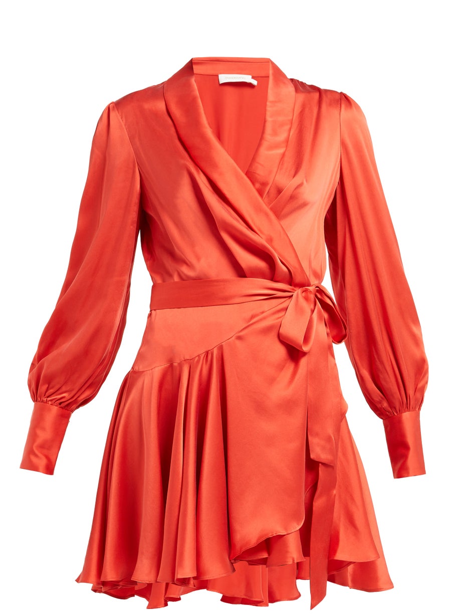 Zimmermann Silk-satin wrap dress - Dresses 4 Hire