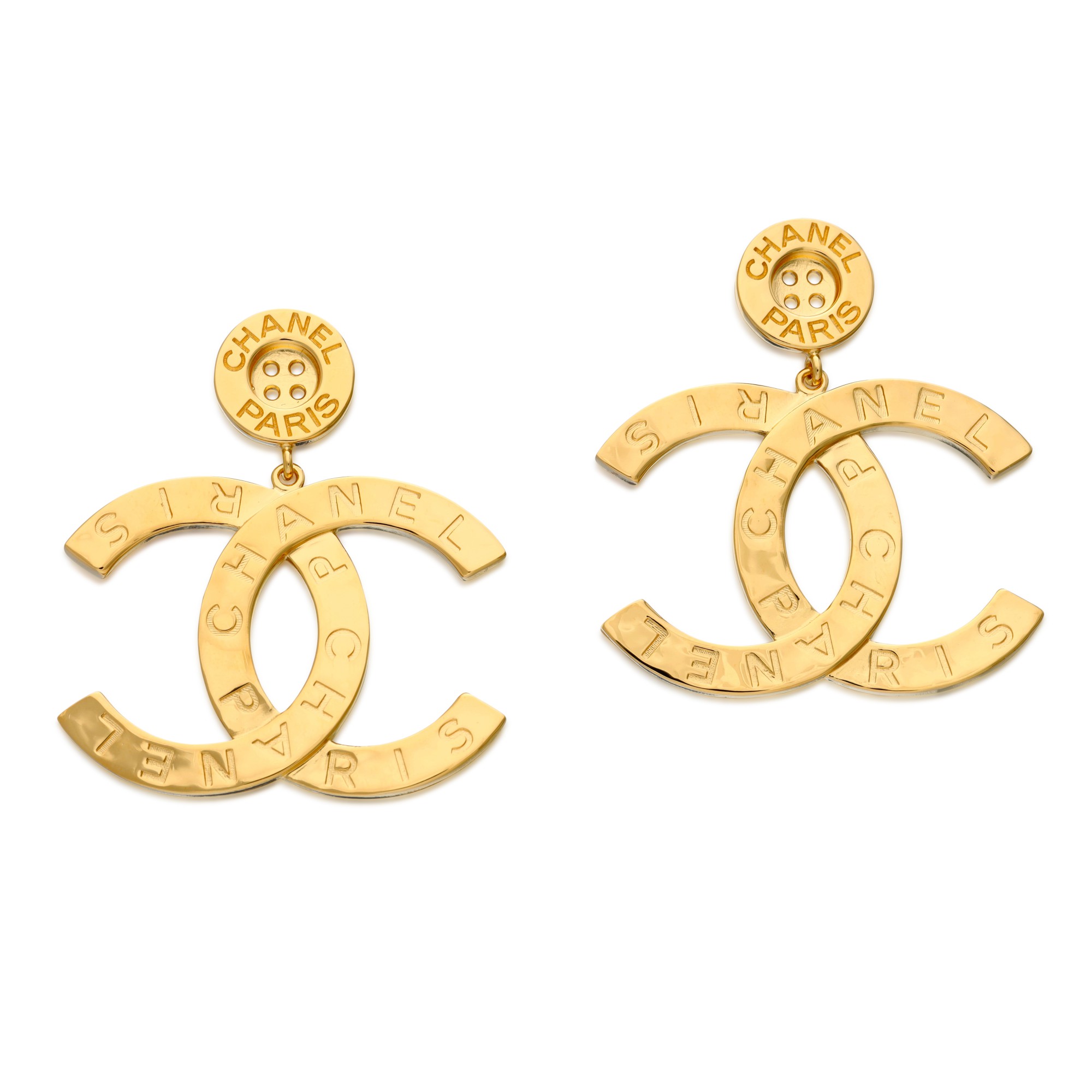 Chanel Logo Button Earrings - Dresses 4 Hire