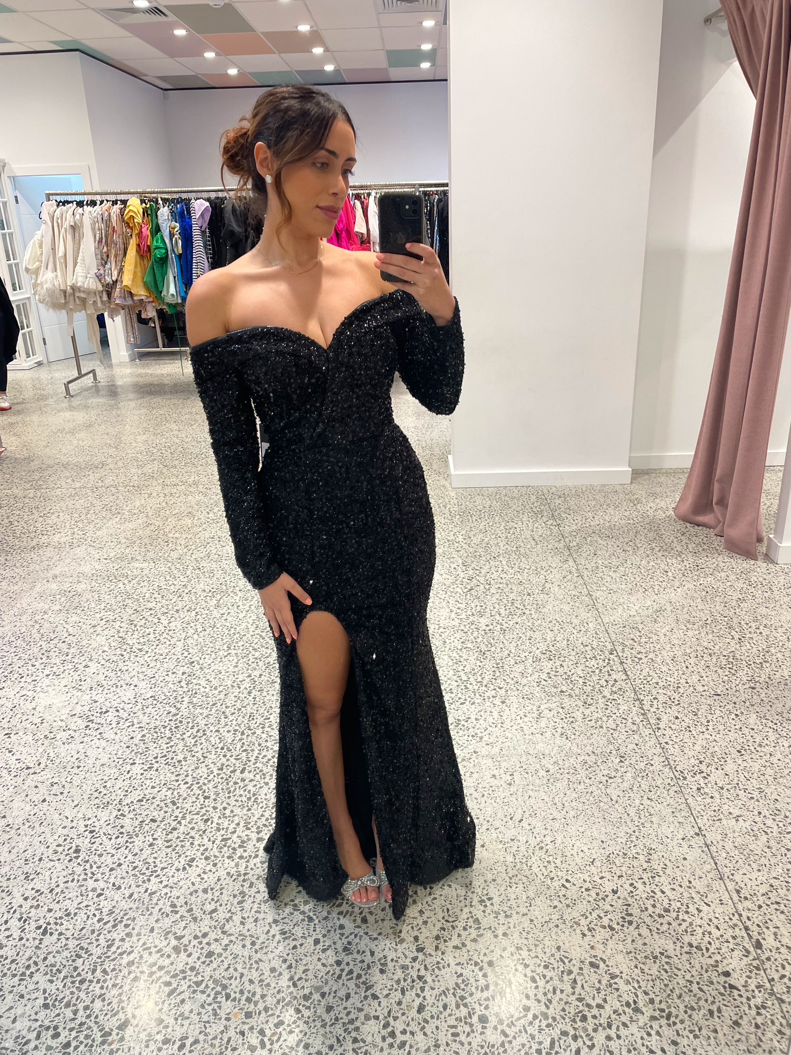 Tina Holly TK099 Sequin Gown Black - Dresses 4 Hire