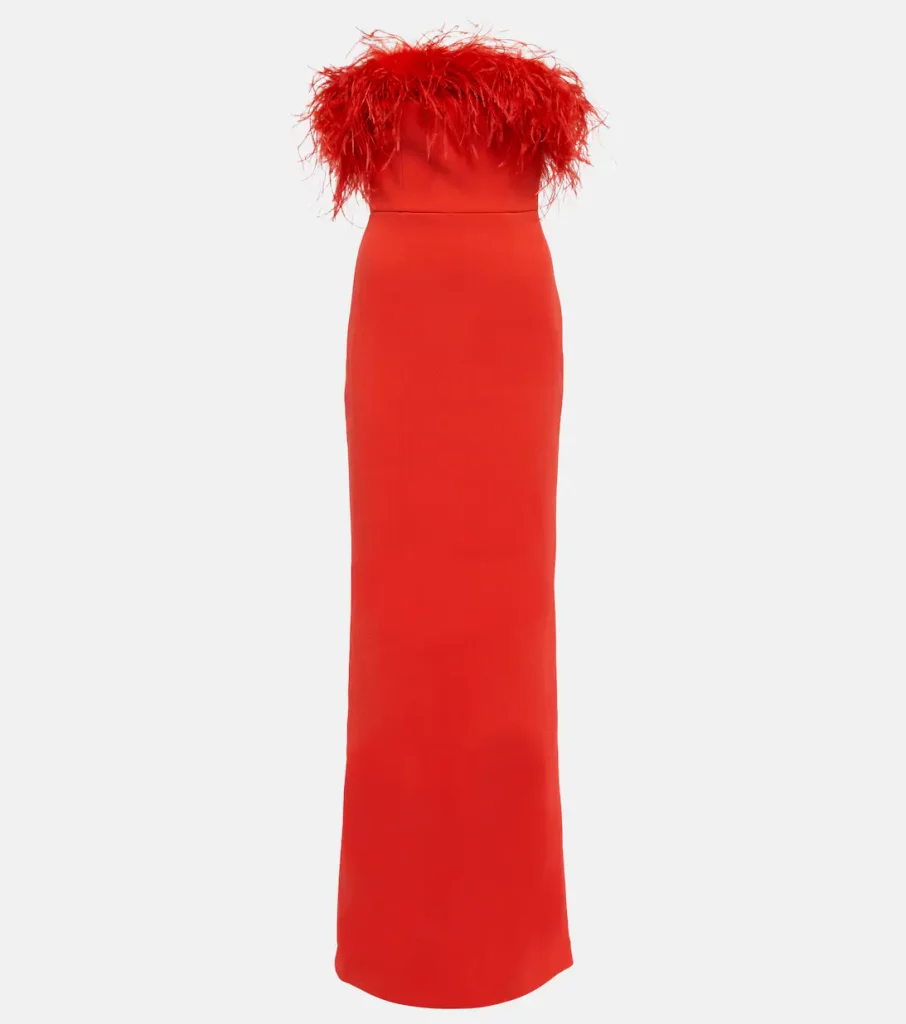Rebecca Vallance Scarlett Feather-Trimmed Strapless Gown - Dresses 4 Hire